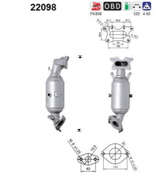 Katalysator FüR Honda Civic Viii Stufenheck Hatchback-image