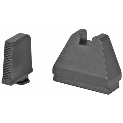 AmeriGlo 9XL Suppressor Height Sights Black Serrated Front Flat Black Rear
