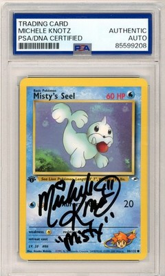 PSA Michele Knotz Signed Misty's Seal Common Pokémon Card Gym