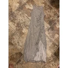 Alex Evenings Gown Womens 16 Taupe Sequin Lace Sleeveless Side Slit Formal Dress