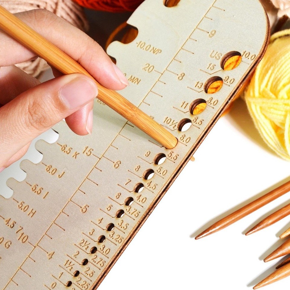 Maximum Volume Measure Sock Knitting Ruler Wooden Knitting Needle Size Measuring Tool Sock6777 ...