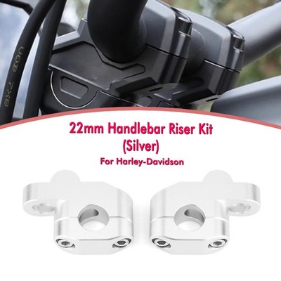 Handlebar 22mm Handle Bar Riser Adapter Parts For Harley Kawasaki Silver
