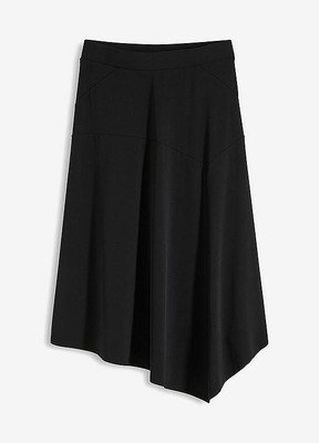 Midirock Gr. 44/46 Schwarz Damen Midi-Skirt Freizeitrock Neu*