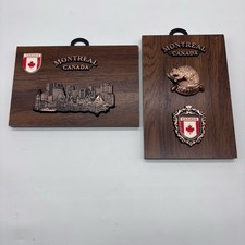2 Montreal Canada Wooden Plaque/Decor Hangs On Wall
