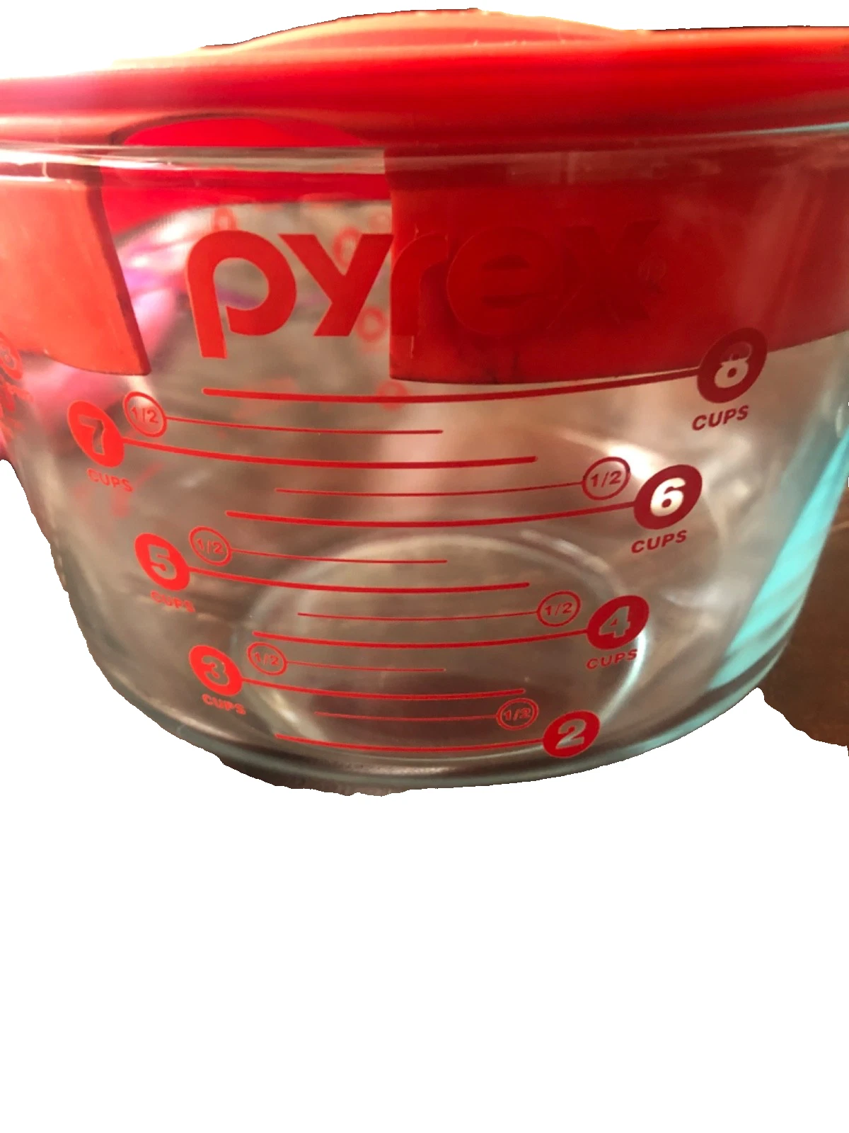 Pyrex Glass 8 Cup/64 Oz Measuring Cup/ Mixing Bowl With Lid NEW
