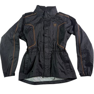 Ariat Womens Black Nylon Waterproof Jacket Drawstring Waist Size M Medium