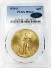 1910 S $20 ST GAUDENS GOLD DOUBLE EAGLE COIN! PCGS MS64+ CAC! BEAUTY! NR #VIP161