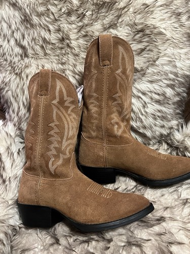 TONY LAMA MEN TOP QUALITY SUEDE WESTERN BOOTS-sand-Sz 8.5 D - Picture 15 of 17