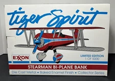 Liberty Speccast Exxon Stearman Bi-Plane Tiger Spirit Die-Cast Coin Bank #37534