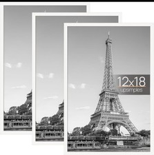 12X18 Picture Frame White 3 Pack, Scratch-Proof Poster Frames 1/2 