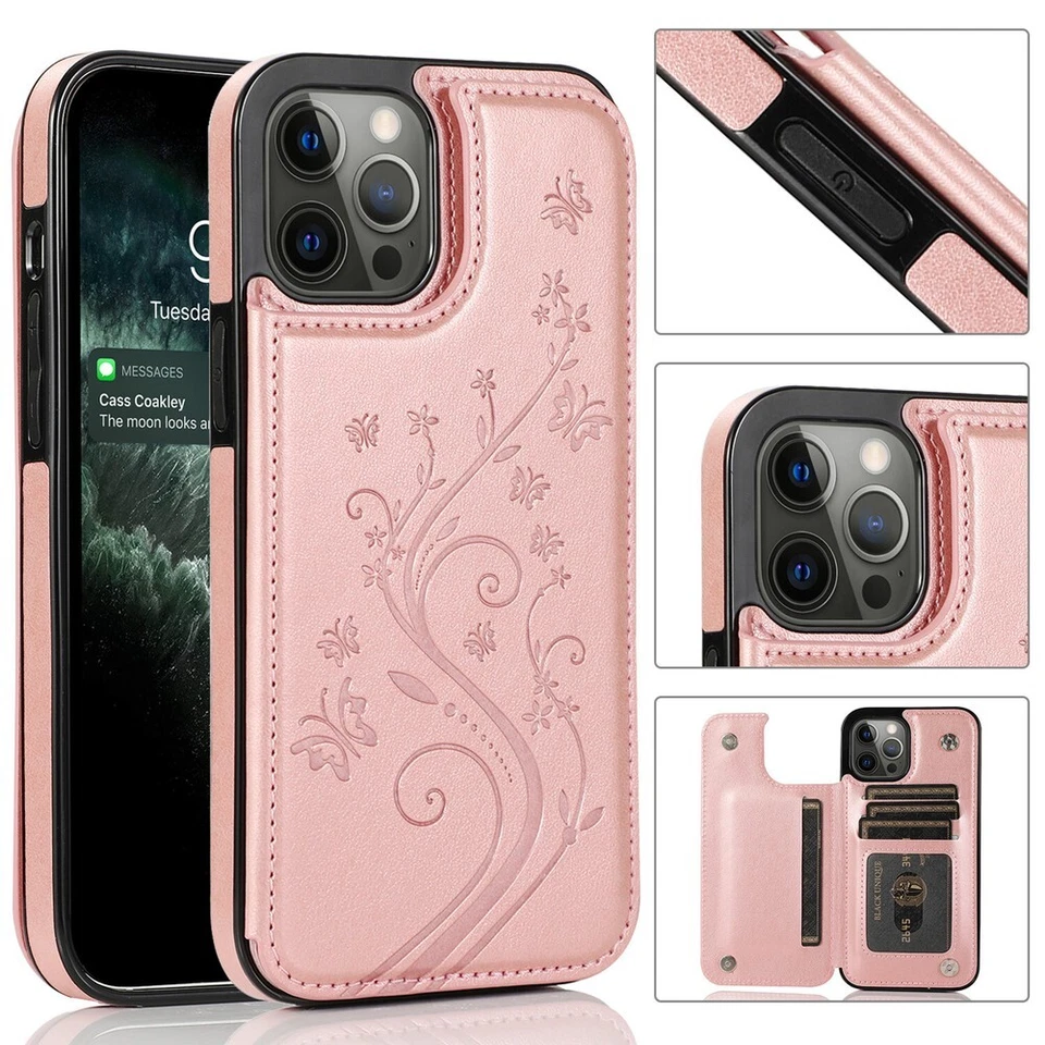 Leather Card Wallet Case For iPhone 15 14 13 12 11 Pro Max 7 8 Plus XS XR Women - Image 4 of 4