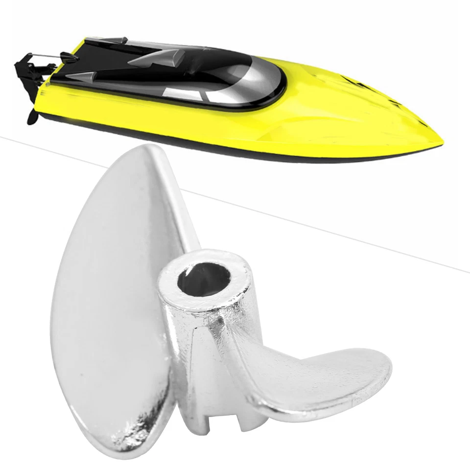 RC Boot 2 Blatt Metall Propeller Prop 4mm Dia Aluminium Legierung Marine Tei DE - Bild 2 von 4