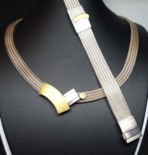 (34) Collier et bracelet fantaisie en argent 925ér superbe fait main