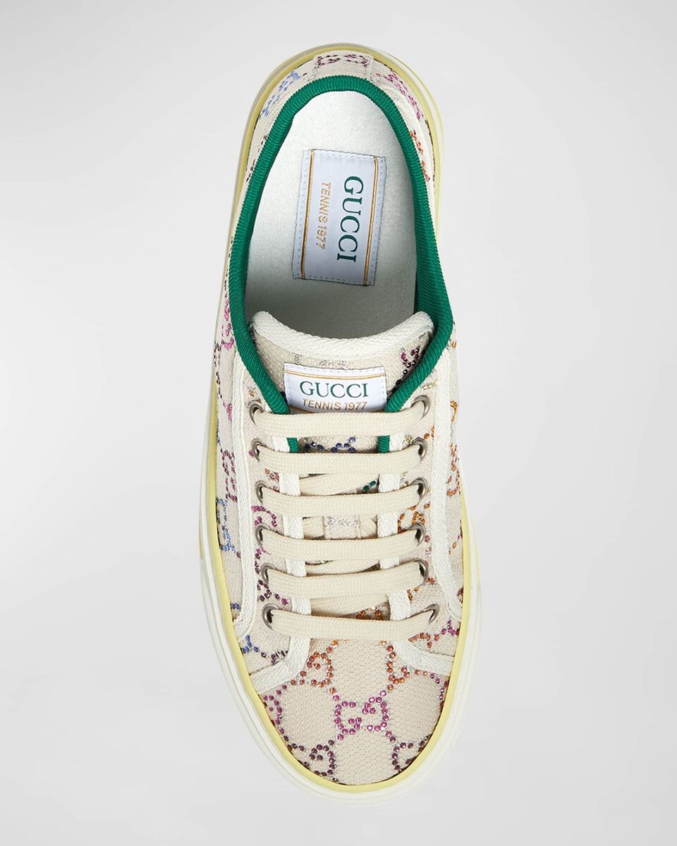 GUCCI Tennis 1977 Crystal Embellished Low Top Sneakers, 36.5 GUCCI Tennis 1977 Crystal Embellished Low Top Sneakers, 36.5