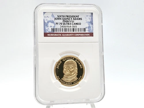 2008-S NGC PF70 ULTRA CAMEO John Quincy Adams Presidential Dollar **PROOF**
