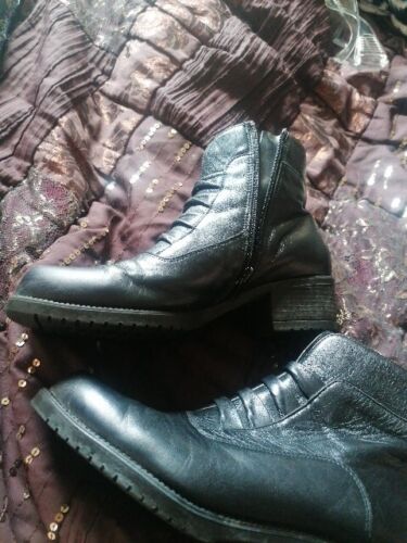 LOTUS Black Leather Steampunk Ankle Zipped Boots UK (6) EU (39) - Picture 13 of 18