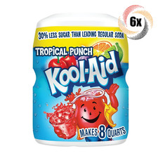 6x Canisters Kool-Aid Tropical Punch Powdered Drink Mix  Caffeine Free  19oz