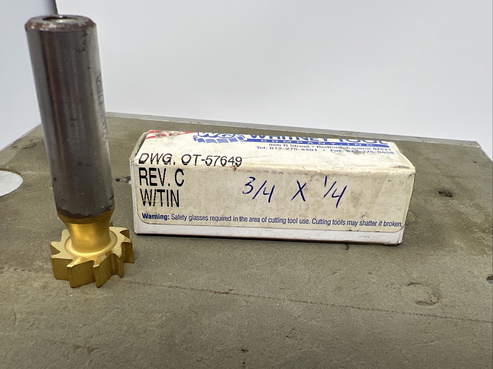 NEW Whitney woodruff keyseat cutter 3/4 X 1/4” Tin coated 10 tooth