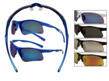 VERTX Black Frame Mens Sport Wrap Sunglasses UV400 55014