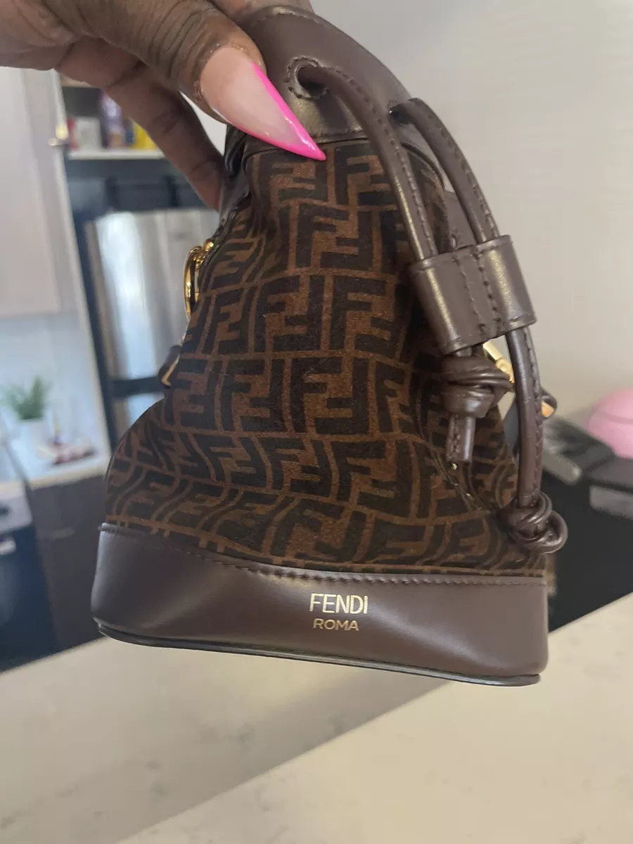 black Mon Tresor mini leather bag, FENDI