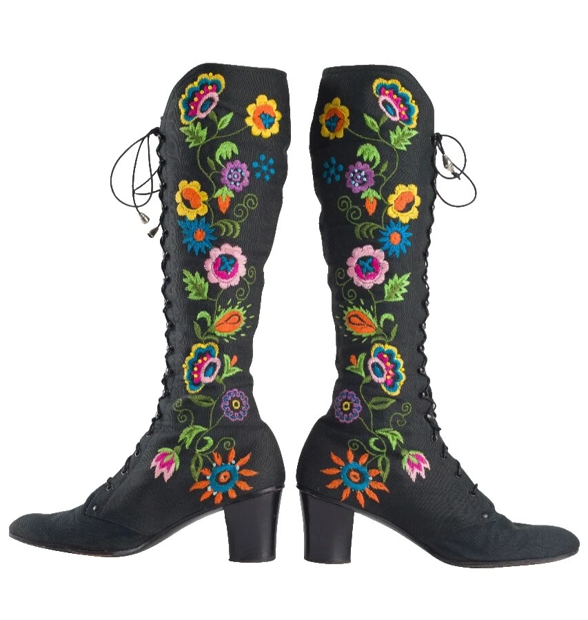 Hippy 1970s Vintage Zapatos botas para mujeres