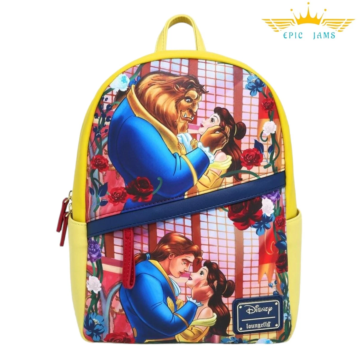 Disney Beauty and The Beast Mini Backpack 10 Canvas Girl's Book Bag