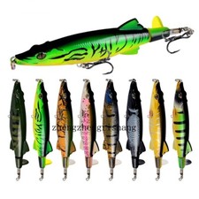 4pcs Pencil Fishing Lure Crocodile Bait Tackle Hook Metal Propeller 13cm/16g