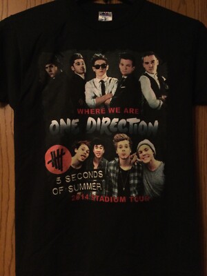 One Direction & 5 Seconds Of Summer - 2014 Stadium Tour - Black Shirt - S