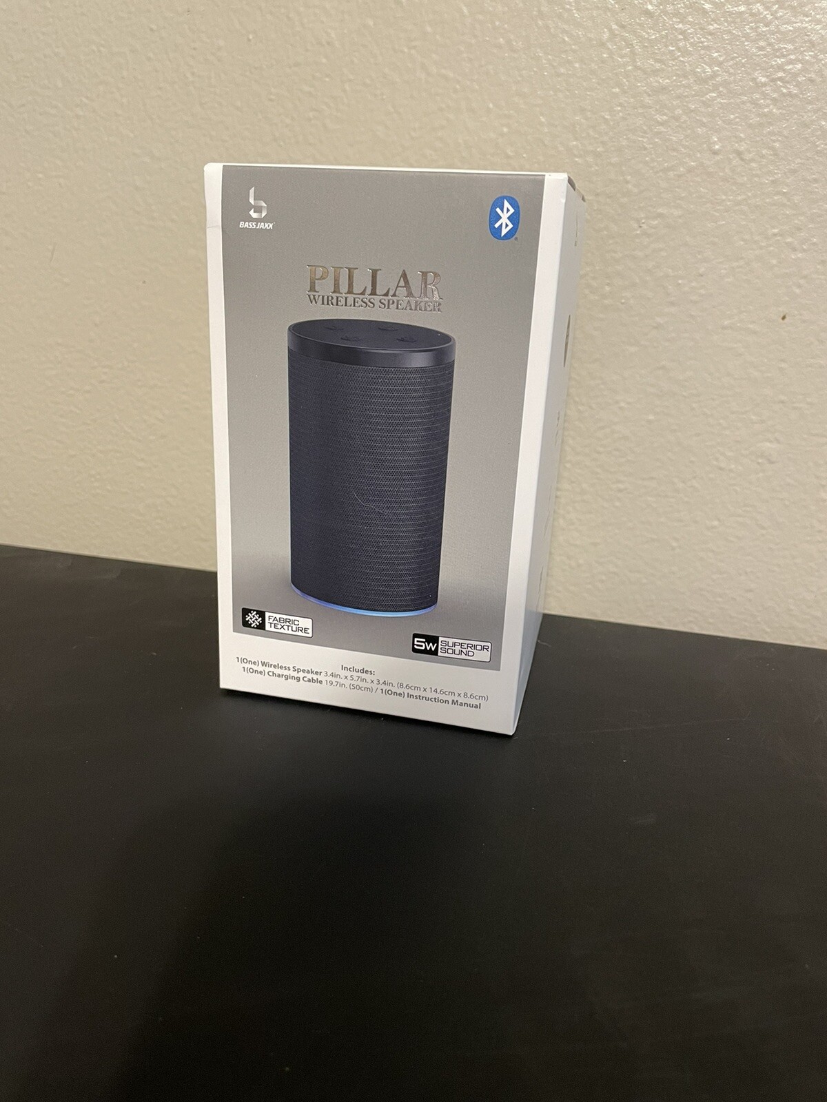 Pillar Wireless Speaker with Charging Cable LED Ring in Unopened Box