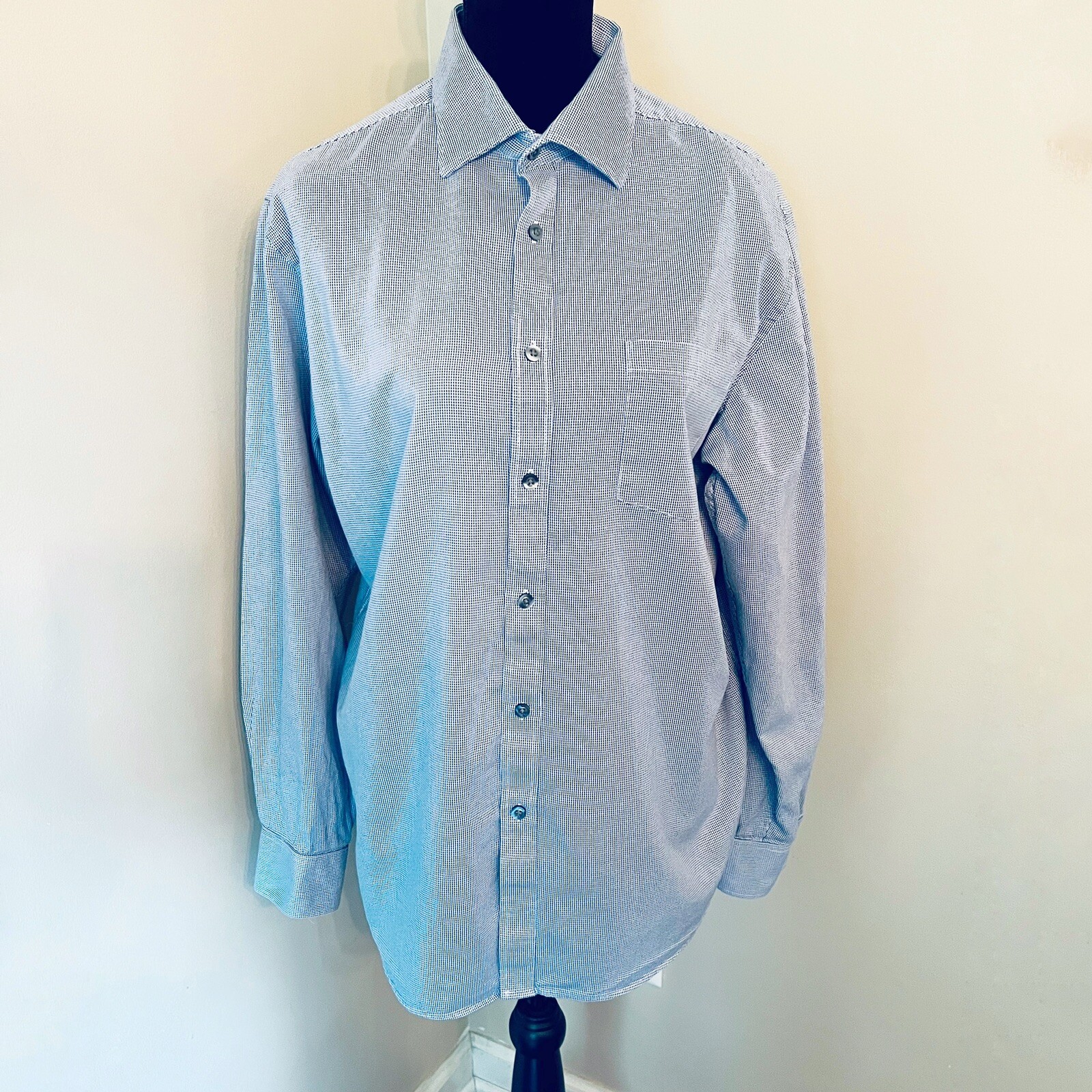 MICHAEL MICHAEL KORS Checked Blue Button Down Dre… - image 4