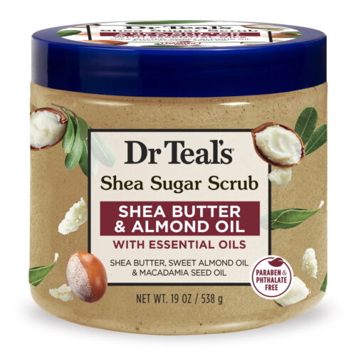 Dr Teal's Body Scrub with Shea Butter, Almond Oil and Essential Oils, 19 oz