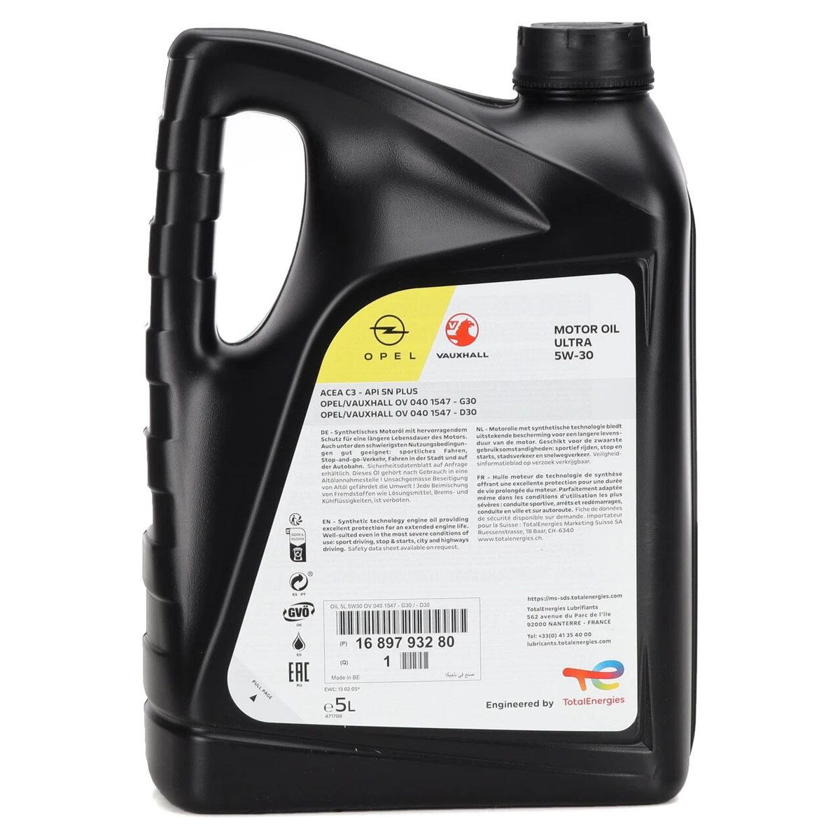 5L 5 Liter ORIGINAL OPEL Motoröl ULTRA 5W30 OV 040 1547 -G30 