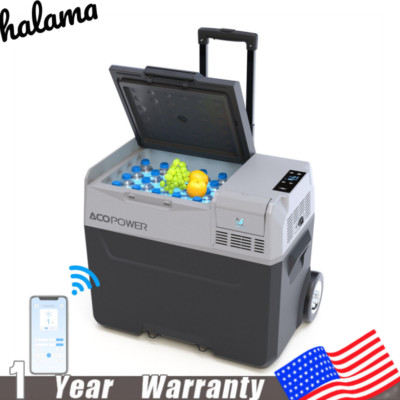42Qt Car Freezer 12V 45W Portable Refrigerator w/ APP Control & Off-Road Wheels