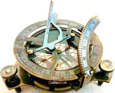 Nautical brass 4"inch sundial compass Marine collectible item