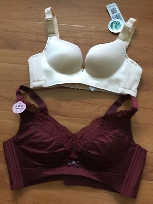 Wireless Push Up Bra Size 32 Beige + Red Wine Size 36 - Brand New w/ Tag