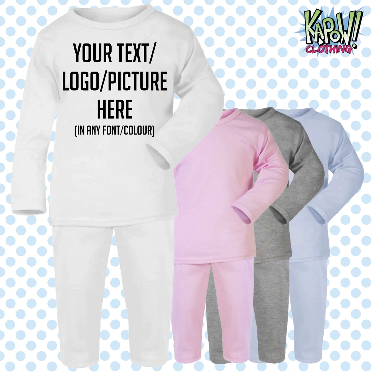 Custom Personalised Baby Pyjamas PJs Sleep NightWear Gift Your