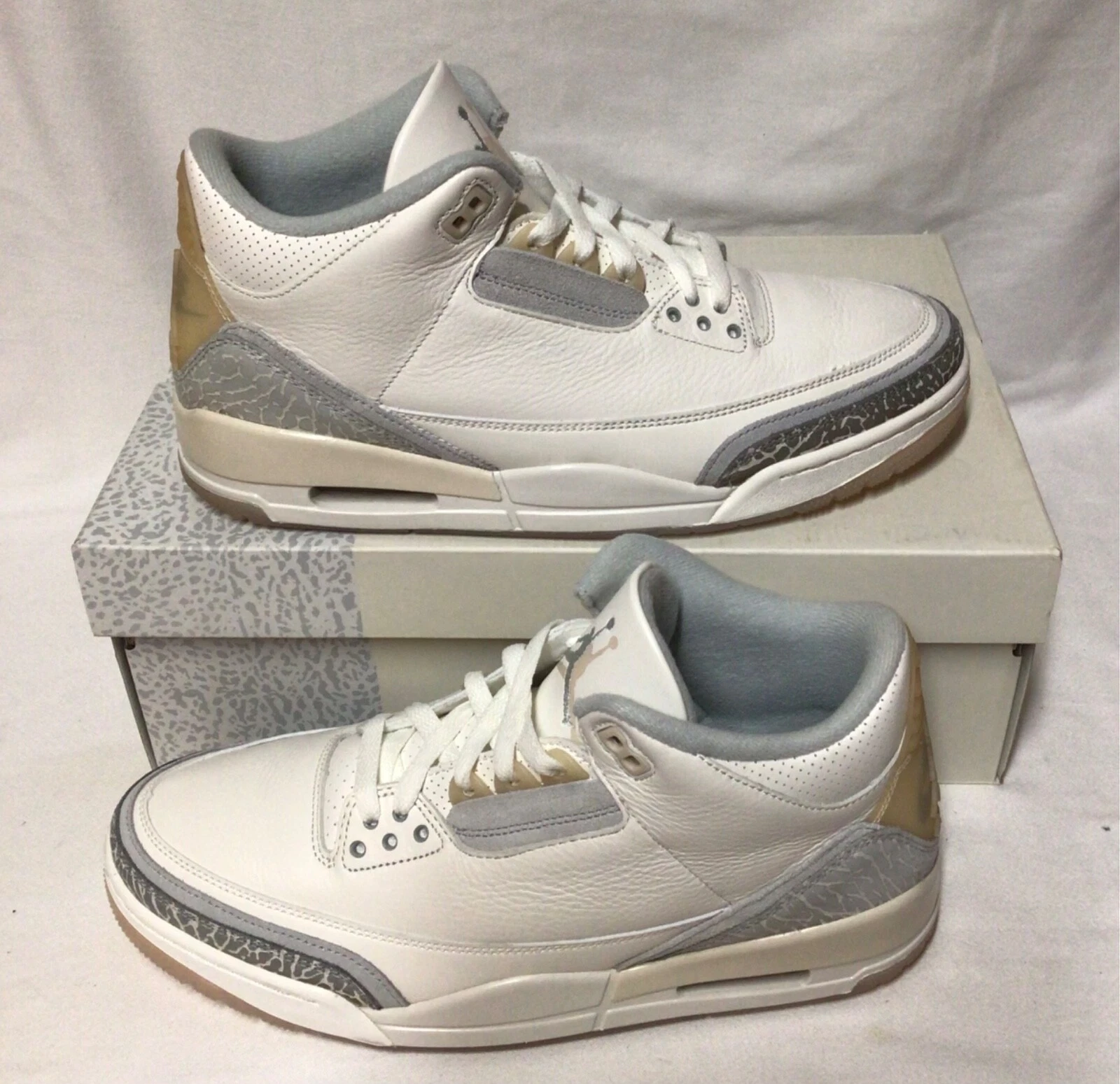Nike Air Jordan 3 Retro Craft Avorio Grigio Bianco (FJ9579 100) Uomo Taglia 10.5