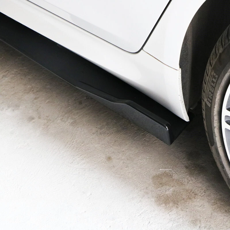 Glossy Black Car Front Bumper Lip Spoiler +78.7" Side Skirt Splitter Universal - Image 3 of 4