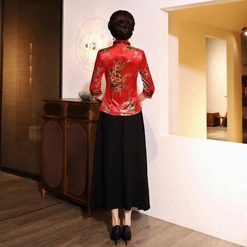 Chinese Traditional Tops Women Velvet Shirt Lady Blouse Size M to 5XL - Picture 5 of 19