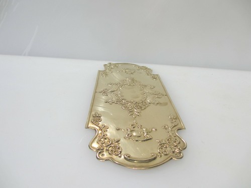 Brass Finger Plate Push Door Handle Art Nouveau Cherubs Rococo Antique STYLE - Picture 11 of 12