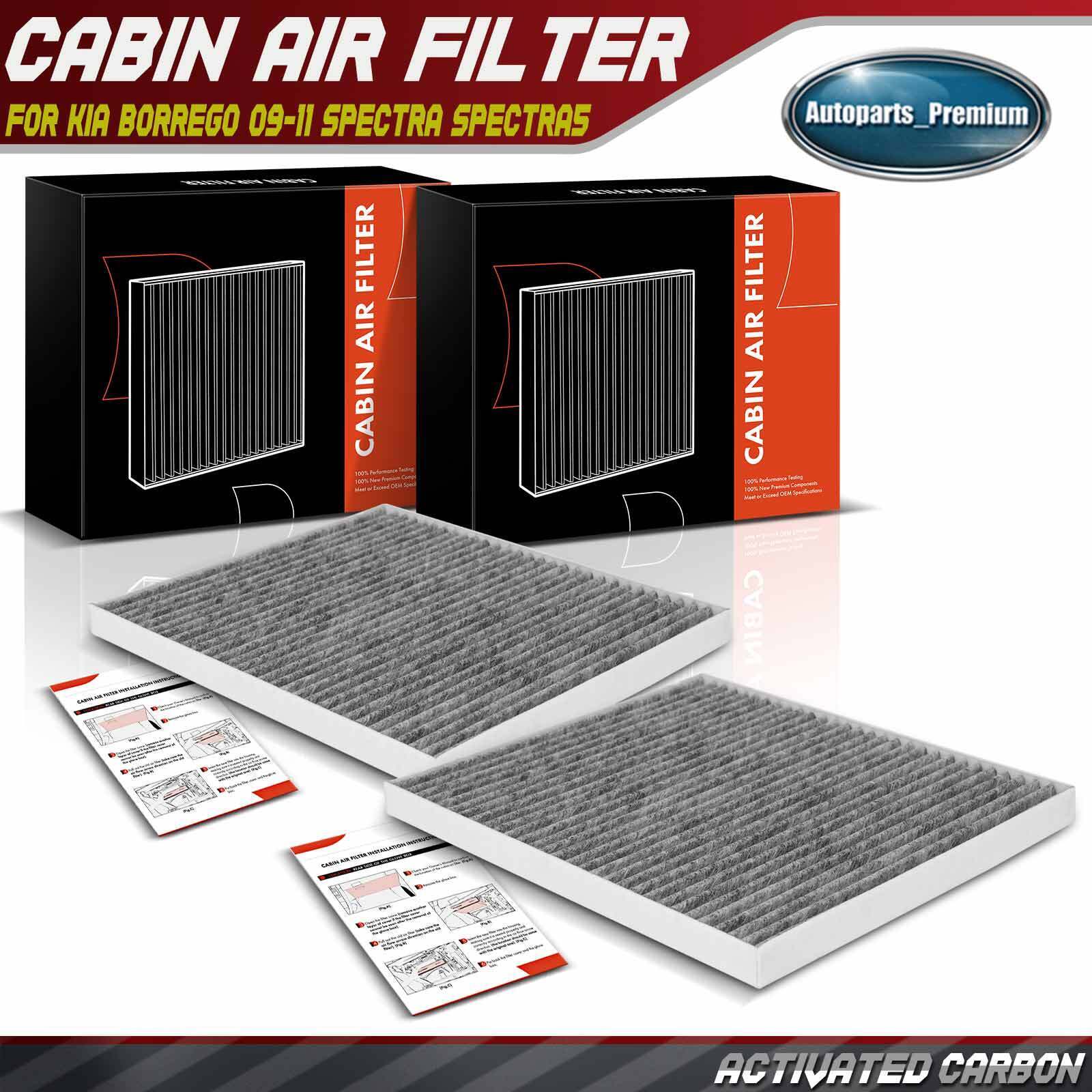 2x Activated Carbon Cabin Air Filter for Kia Borrego 2009-2011 Spectra 2004-2009