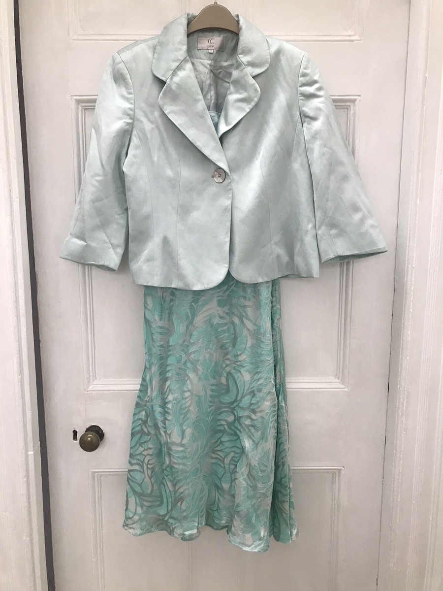 Country Casuals CC Green Occasion Floral Chiffon Dress Jacket - Main Image