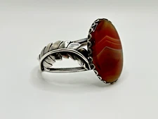 Vintage -Native American Montana Agate Sterling Silver Bracelet #615