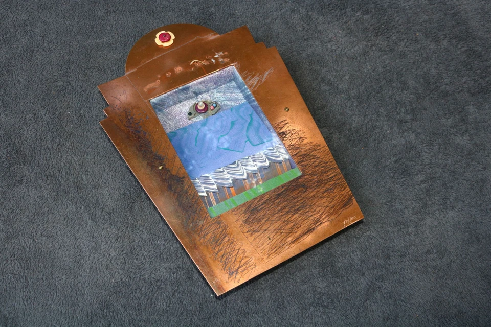 MARCO DE CAJA DE SOMBRA de arte cobre vapor punk piezas de arte inusuales tornillo de gabinete de latón YI Foto 4 de 4