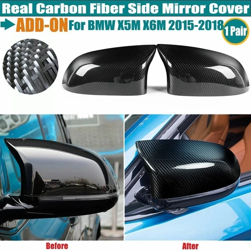 For BMW F85 X5M F86 X6M 2015-2018 Real Carbon Fiber ADD-ON Side Mirror Cover