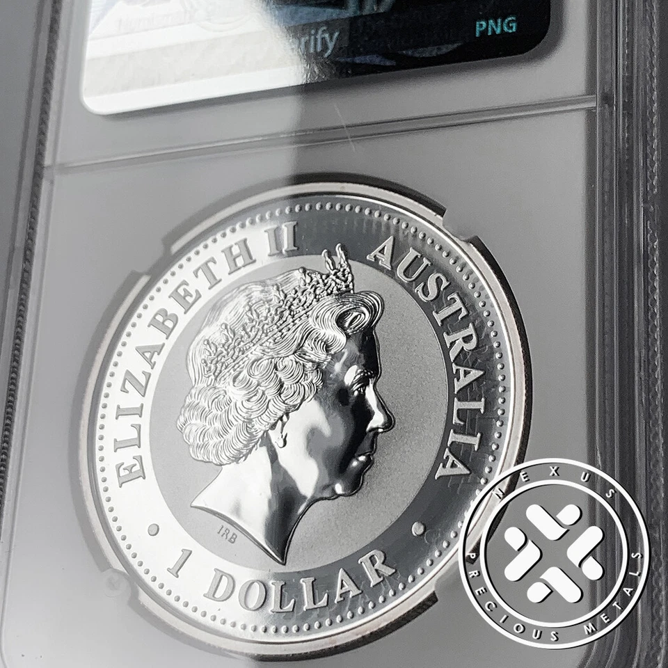 2006 NGC MS 69 $1 AUSTRALIA LUNAR SERIES I  YEAR OF THE DOG 1 OZ. SILVER COIN  - Image 2 of 4