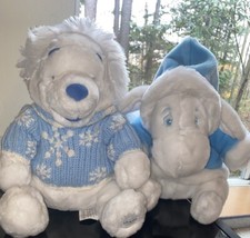 Eeyore  Winnie The Pooh Disney Store Exclusive White Christmas Winter Plush 12  