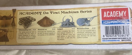 Academy Model Kit #18130 Da Vinci Paddleboat New Mechanical spring - Picture 2 of 12