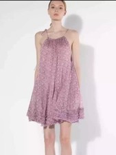 Bealuh Style floral Cottagecore delicate chiffon a-line halter mini dress Size L