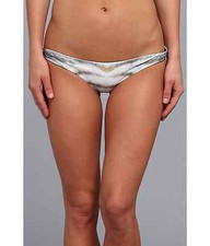 WILDFOX SILVER TIGER REVERSIBLE BRAZILIAN BIKINI SWIM BOTTOMS BLACK MEDIUM 82